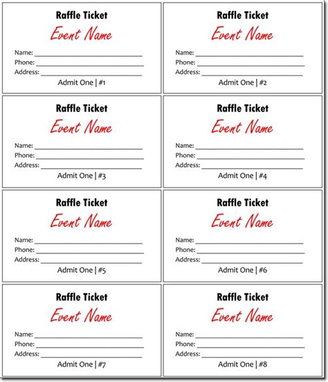 Raffle Tickets Template | Raffle ticket template free, Raffle tickets ...