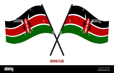 Kenya Flag Waving Vector Illustration on White Background. Kenya ...