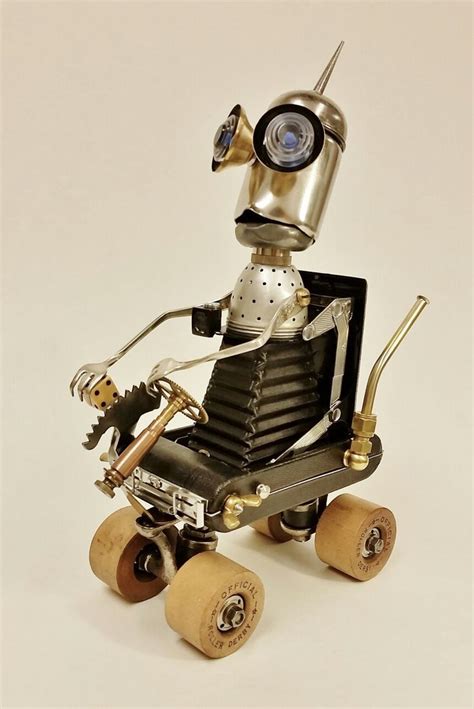 Robot sculpture. | Recycled art projects, Robot sculpture, Robot art