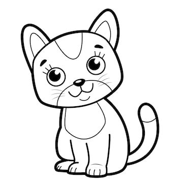 cat black and white - Clip Art Library