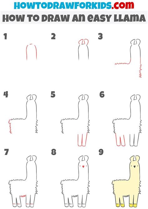 how to draw an easy llama step by step in 2023 | Llama drawing ...