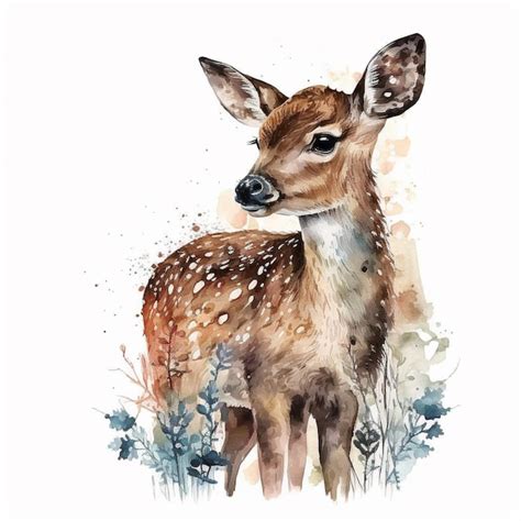 Premium Photo | Watercolor deer