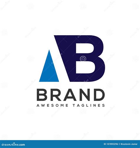 Creative Letter AB Logo Design Black and White Stock Vector ...