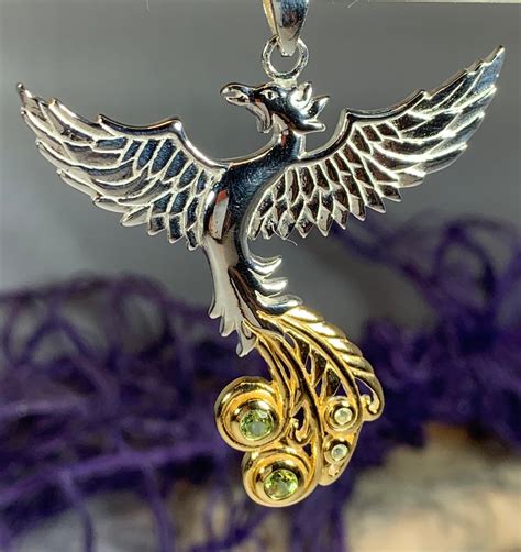 Phoenix Necklace, Celtic Jewelry, Bird Pendant, Firebird Jewelry ...