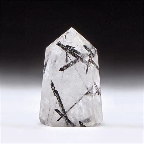 Black Tourmaline Quartz Polished Point (1.9" x 1.25")