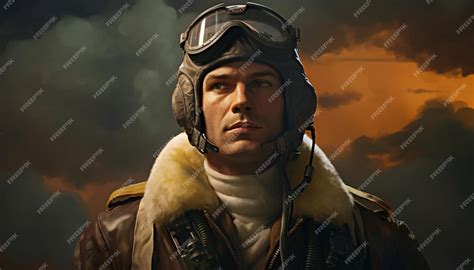 Premium AI Image | Portrait of a World War Two pilot