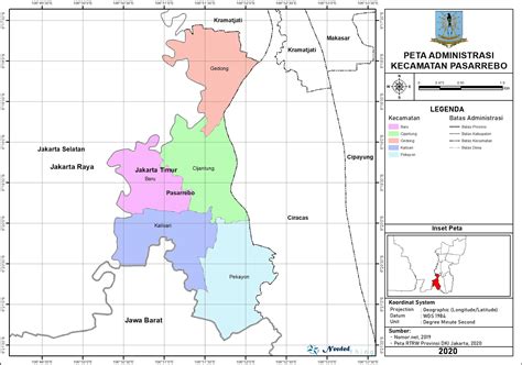 Peta Administrasi Kecamatan Pasarrebo, Kota Jakarta Timur ~ NeededThing