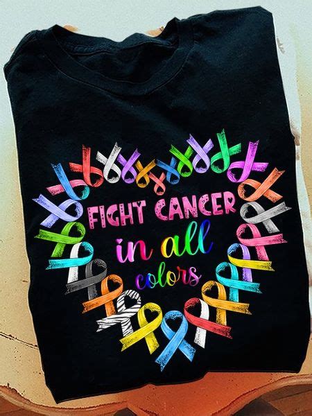 fight cancer in all colors colorful ribbon heart - FridayStuff