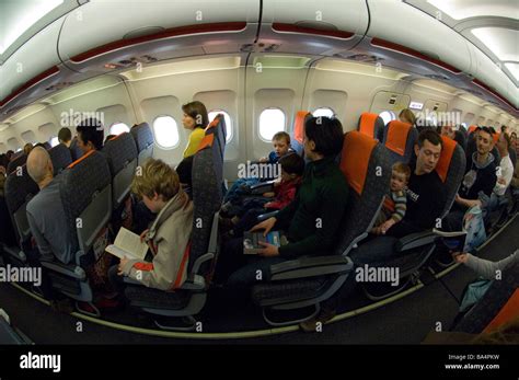 Interior of Easyjet Airbus A319 waiting for take off Stock Photo - Alamy