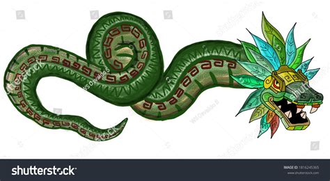 Illustration Mexican God Quetzalcoatl Stock Illustration 1816245365 ...