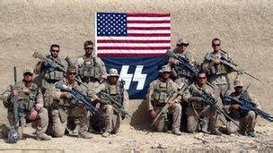 US Marine sniper unit photographed with 'Nazi SS' flag - BBC News