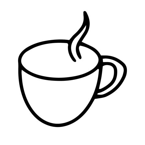 A Cup for tea or coffee drawn in the style of Doodle.Outline drawing by ...