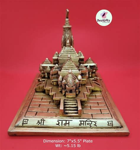 7 Inch Shri Ram Mandir (Temple) in Brass, Ayodhya Ram Temple, RDM- 1049 ...