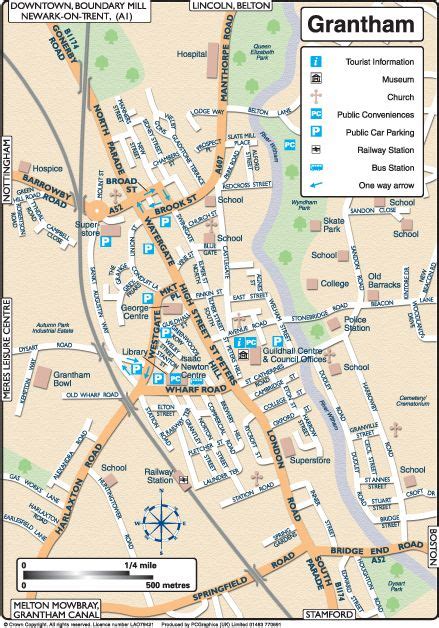 grantham-town-map | Town map, Tourist information, Bus station