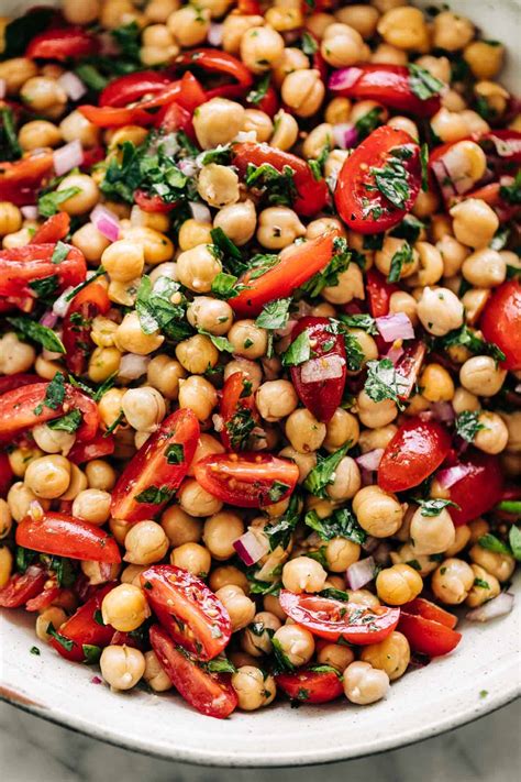 Easy Chickpea Tomato Salad Recipe - Cafe Delites