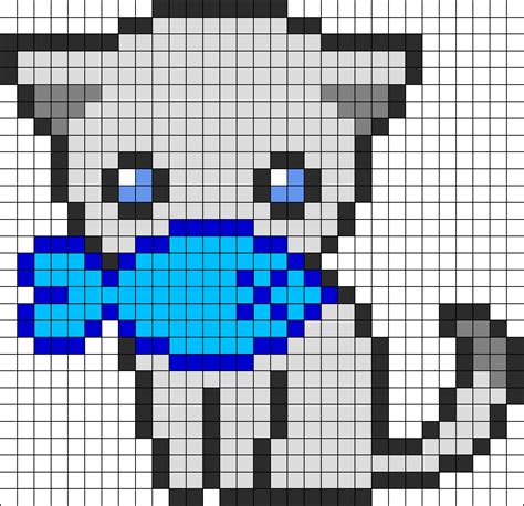 Cute Fishy Kitty Perler Bead Pattern | Bead Sprites | Animals Fuse Bead ...