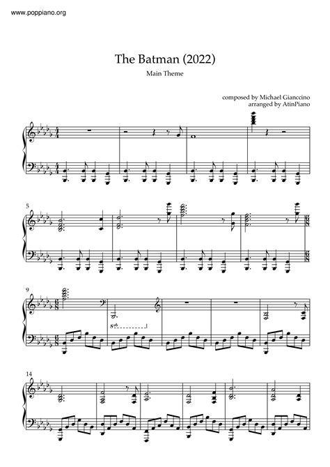 Michael Giacchino-Batman Sheet Music pdf, - Free Score Download ★