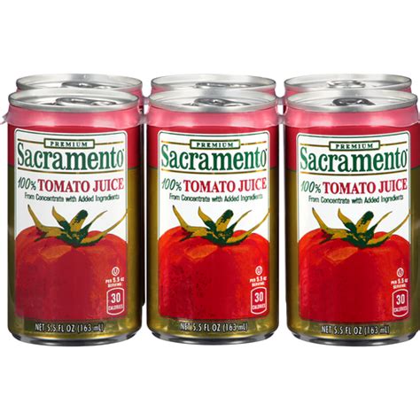 Sacramento® Premium 100% Tomato Juice 6-5.5 fl. oz. Cans | Vegetable ...