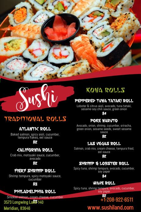 Sushi Menu Template | PosterMyWall