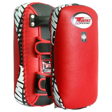 Twins Special Muay Thai Leather Kick Pads - Red - Fight Store IRELAND