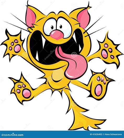 Crazy cat cartoon stock vector. Illustration of isolated - 41626402