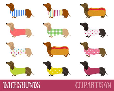 Dachshunds Clipart Sausage Dogs Clip Art Weiner Dogs | Etsy | Sausage ...