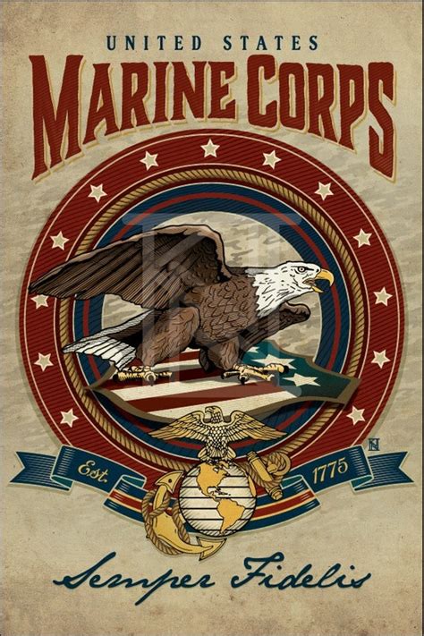 United States Marine Corps Art Print by FivePointCollective