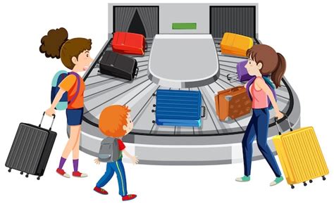 Free Vector | Arrival passengers waiting for their luggages