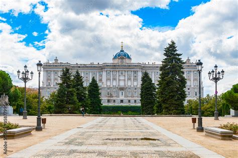 It's Royal Palace (Palacio Real), Madrid, Spain. View from the Sabatini ...