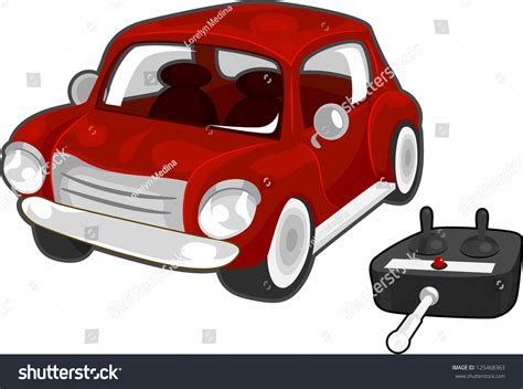 Illustration Red Toy Car Remote Control Stock Vector (Royalty Free ...