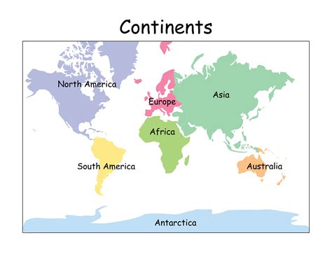 Continents-Color-Labeled - The Fairy Printsess