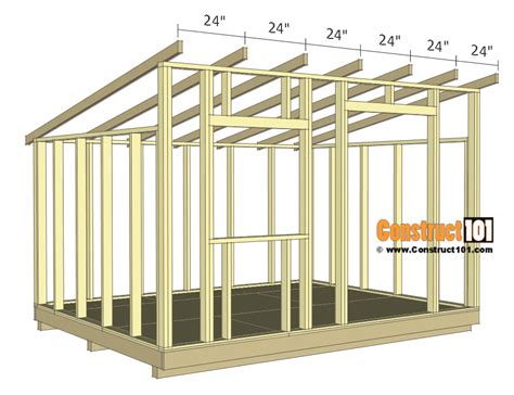 10x12 lean to shed plans - rafters installed. | Diy storage shed, Shed ...