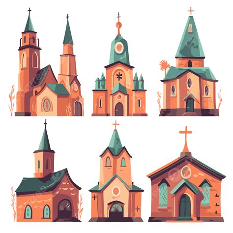 Churches Clipart Several Different Church Buildings And Their Different ...