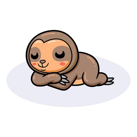 Premium Vector | Cute baby sloth cartoon sleeping