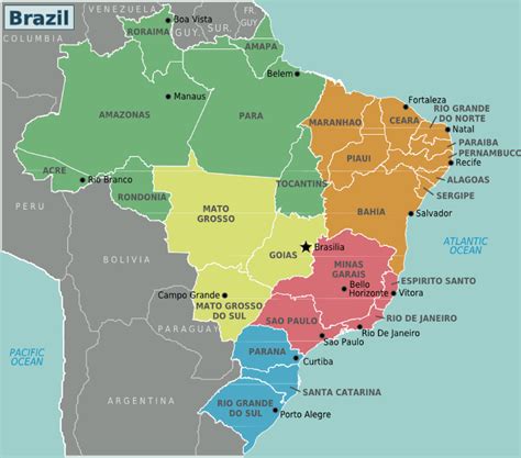 Brazil Regions • Mapsof.net