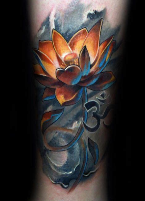 Orange Lotus Flower Tattoo