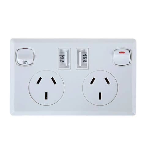 Universal USB Wall Socket AC90~250V Double USB Charger Australian AU ...