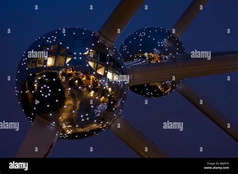 Atomium Brussels Belgium Belgian night European Stock Photo - Alamy