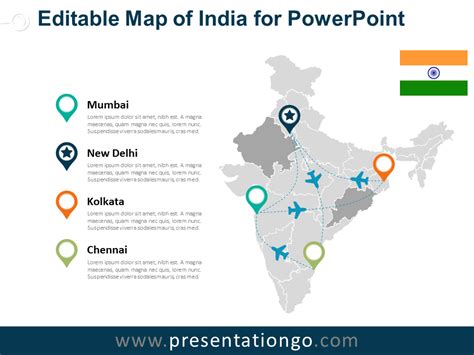 India Editable PowerPoint Map - PresentationGO.com