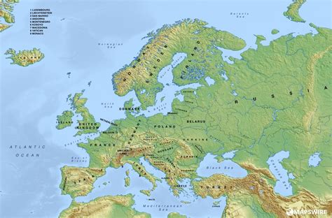 Map Of Europe Mountains