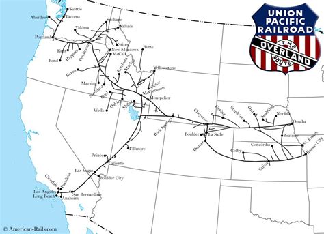 Map of the Union Pacific Railroad in the United States