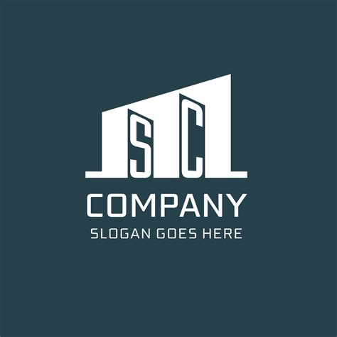 Initial SC logo for real estate with simple building icon design ideas ...