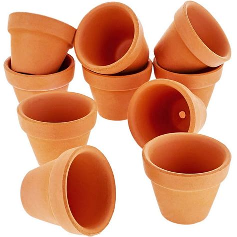 10-Pack 1.5" Terra Cotta Pots, Mini Small Terracotta Flower Clay Pots ...