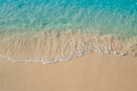 "Aerial View Of Beautiful Idyllic Calm Turquoise Ocean On White Sand ...