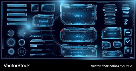 Futuristic game interface hud holograms Royalty Free Vector