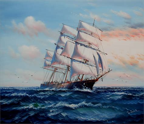 Sailing Ship 10, Quality Hand Painted Oil Painting 20x24in | eBay