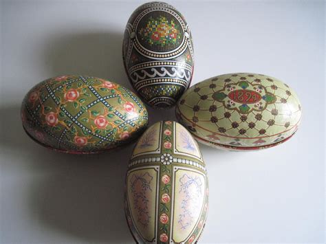 Faberge Egg tin replica Easter candy set of 4