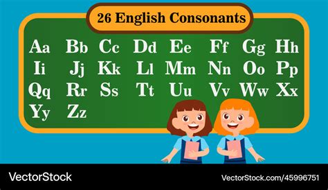 English alphabet consists of 26 letters Royalty Free Vector