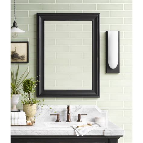 Traditional 24" x 32" Solid Wood Framed Bathroom Mirror in Antique ...