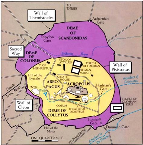 Map of Ancient Athens Greece